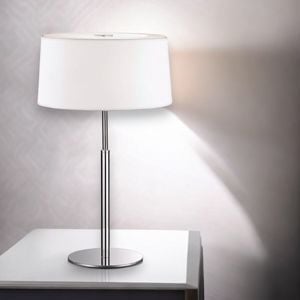 Ideal lux hilton tl2 lampada da tavolo moderna paralume bianco