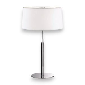 Ideal lux hilton tl2 lampada da tavolo moderna paralume bianco