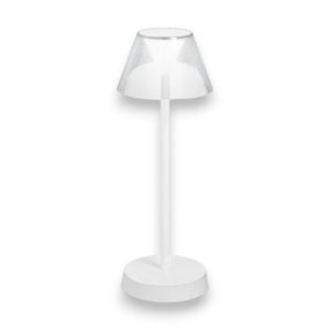 Lolita tl lampada da tavolo portatile bianca ip54 led 3000k senza fili ideal lux