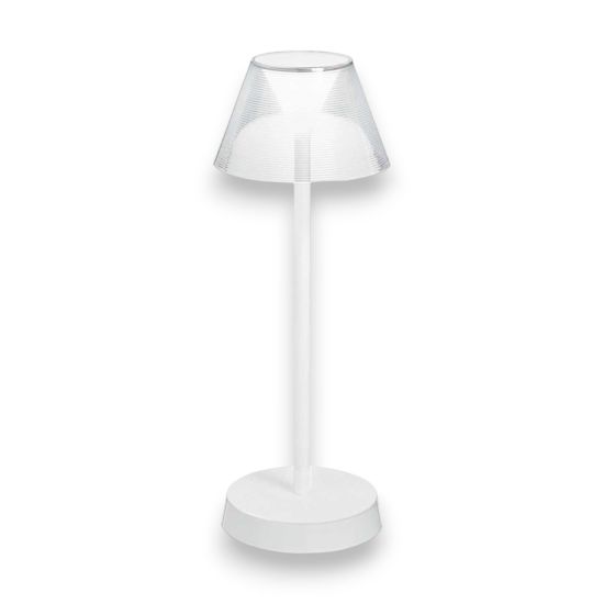 Lolita tl lampada da tavolo portatile bianca ip54 led 3000k senza fili ideal lux