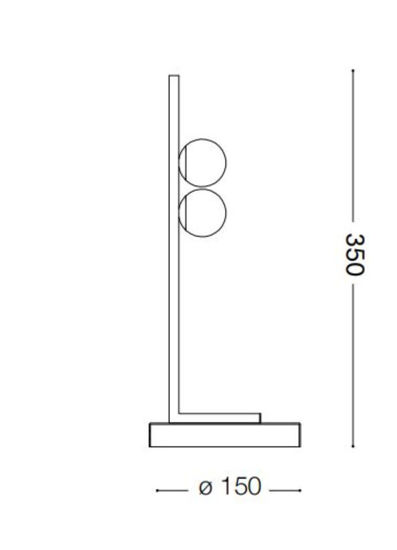 Ideal lux lampada da tavolo ping pong tl2 bianca led 6w 300k