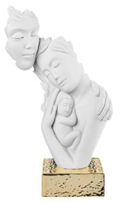 Bongelli preziosi scultura h39 famiglia moderna base oro