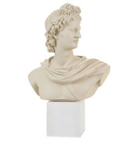 Scultura busto apollo nocciola h33 bongleli preziosi