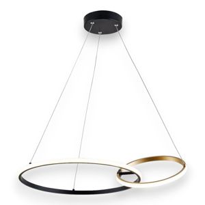 Lampadari led per soggiorno moderno moderno cerchi nero oro 36w cct