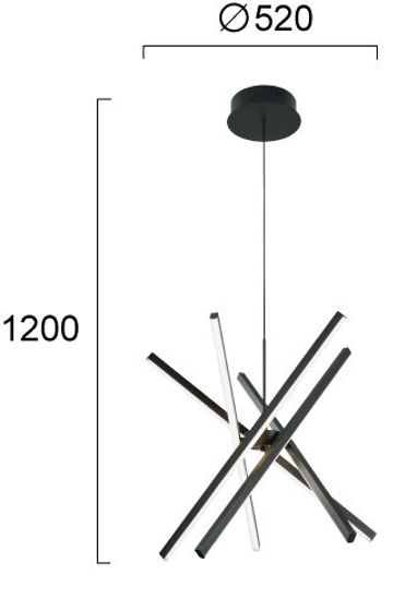 Lampadario led per soggiorno moderno particolare nero 3000k