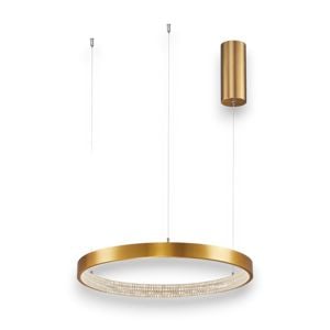 Lampadario dorato design moderno anello led 25w 3000k per soggiorno