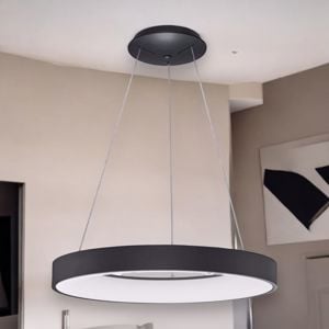 Lampadario led moderno anello nero 3000k 4000k 50w wireless