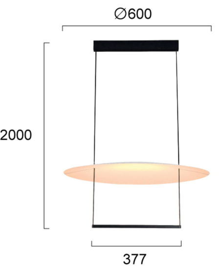 Lampadario led 30w 3000k design moderno bianco nero per soggiorno