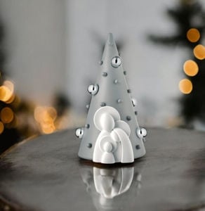 Statuina presepe piccolo albero di natale grigio h15 bongelli preziosi