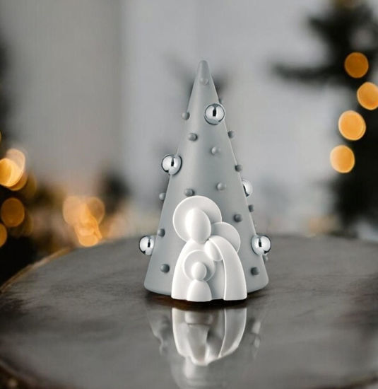 Statuina presepe piccolo albero di natale grigio h15 bongelli preziosi