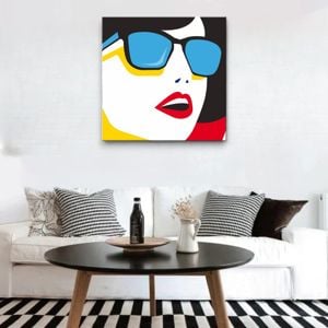 Quadro ritratto moderno stilizzato 50x50 pop art