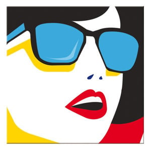 Quadro ritratto moderno stilizzato 50x50 pop art