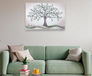 Quadro albero della vita verde 80x56 moderno bongelli preziosi