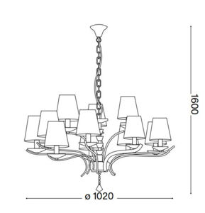 Pegaso sp12 ideal lux lampadario classico 12 luci vetro a goccia per salotto