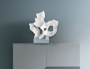 Scultura coppia mani face carta h23 da zucchero bongelli preziosi