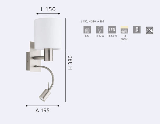 Applique per camera da letto moderna per comodino