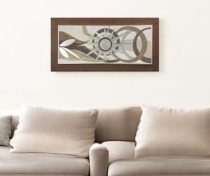 Quadro moderno sole 120x60 marrone argento per soggiorno