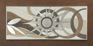 Quadro moderno sole 120x60 marrone argento per soggiorno