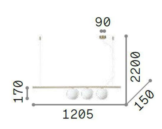 Ideal lux perline sp3 nero lampadario moderno per tavolo da pranzo