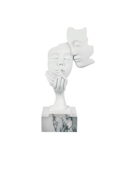 Bongelli preziosi scultura coppia face h28 base marmo bianco