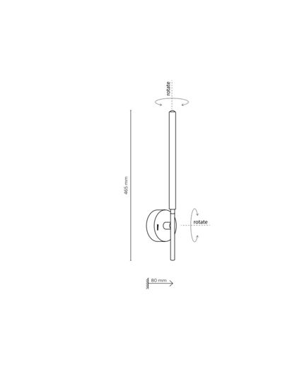 Applique nero per comodino camera da letto moderna 2 luci orientabile