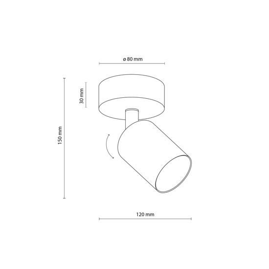 Faretto marrone cilidnro orientabile da soffitto