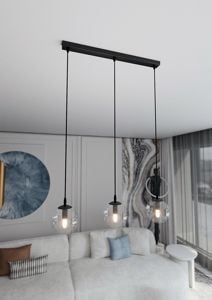 Lampadario per cucina sfere vetro trasparente