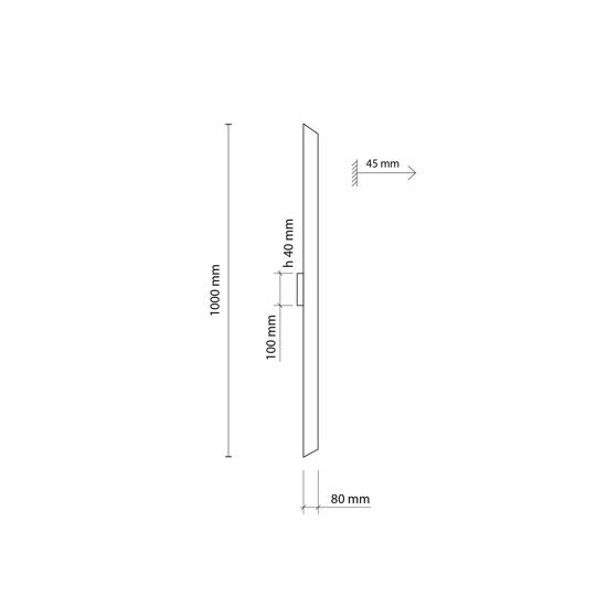 Applique marrone design lungo 100 cm 8w 3000k moderno