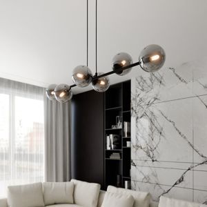 Lampadario design per soggiorno moderno 6 luci sfere di vetro