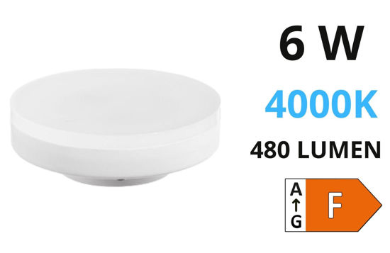 Lampadina led gx53 6w 4000k 480lm ottica 120&deg; top light