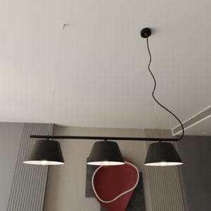 Lampadario a sospensione nero 3 luci per sala da pranzo