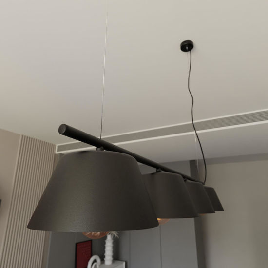 Lampadario a sospensione nero bianco minimale per sala da pranzo