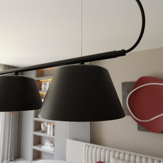 Lampadario a sospensione nero bianco minimale per sala da pranzo