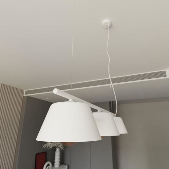 Lampadario sospensione bianco 3 luci per tavolo da soggiorno moderno