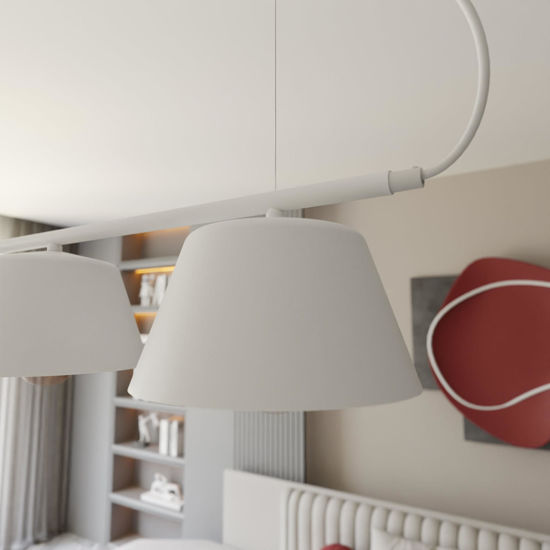 Lampadario bianco 4 luci per sala da pranzo a sospensione