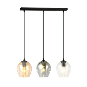 Lampadario bocce di vetro colorato 3 luci per sala da pranzo