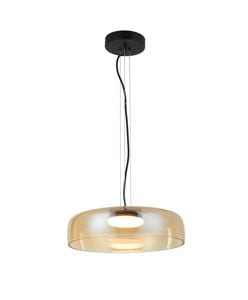 Lampadario per cucina cupola design vetro ambra led 3000k