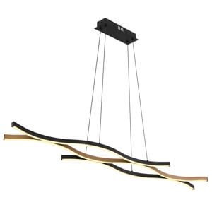 Lampadario led design per cucina moderna nero marrone 3000k