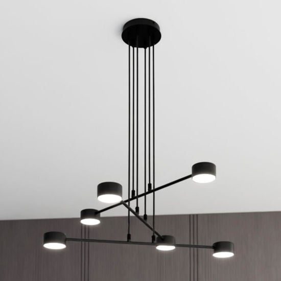 Lampadario per soggiorno moderno nero design minimale