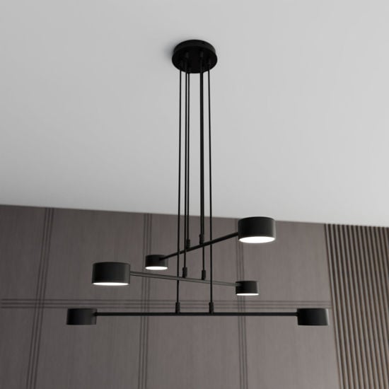 Lampadario per soggiorno moderno nero design minimale