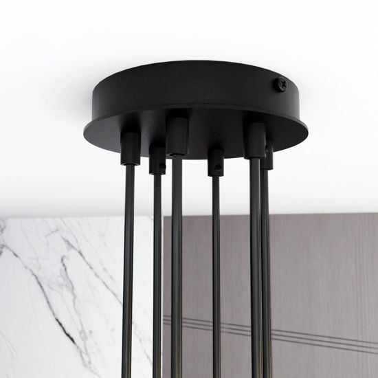 Lampadario per soggiorno moderno nero design minimale