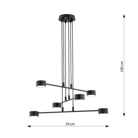 Lampadario per soggiorno moderno nero design minimale