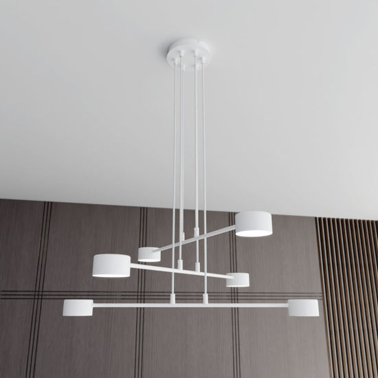 Lampadario a sospensione bianco design minimale per ufficio