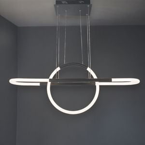 Lampadario a led design per soggiorno moderno nero 3000k