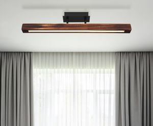 Plafoniera da soffitto led 20w 3000k di legno marrone