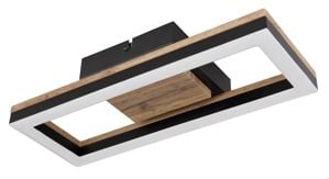 Plafoniera di legno moderna design nera led 12w 3000k