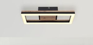 Plafoniera di legno moderna design nera led 12w 3000k