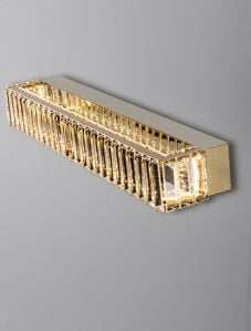 Applique led 3500k stile classico oro cristalli trasparenti