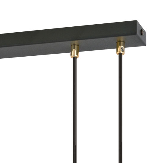 Lampadario 3 luci per tavolo cucina nero oro stile contemporaneo