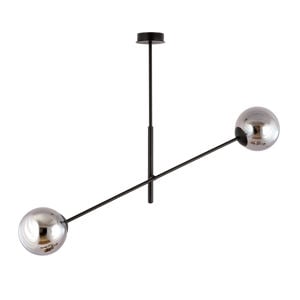 Lampadario moderno 2 luci sfere vetro specchiato orientabili